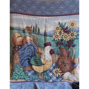 NOS Vtg Signed 65x48" Debbie Mumm Throw Blanket 100% Cotton. Hen Farm Honey Bees